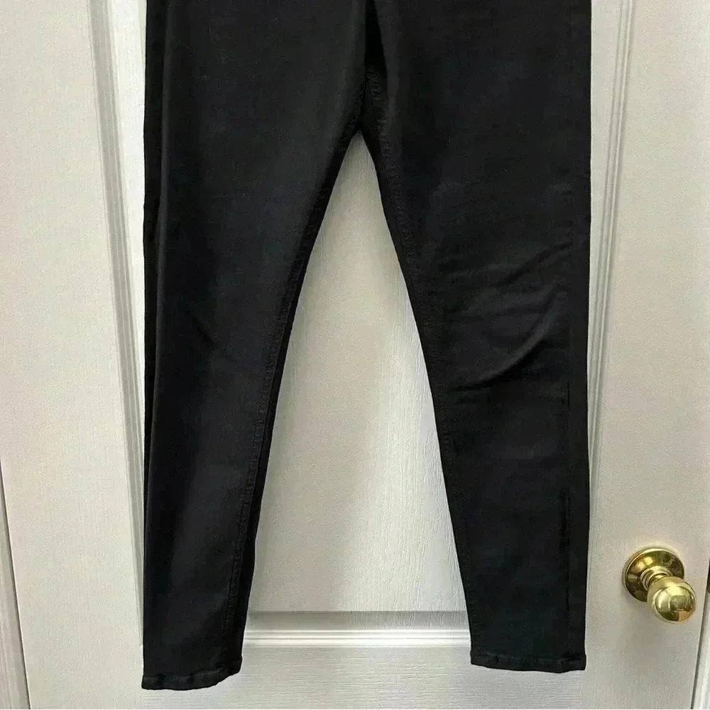 Topshop Moto Skinny Jeans Jamie High Rise Lace Up Ankle Crop Black Size 26 - Picture 7 of 16